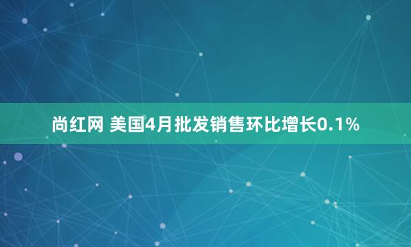 尚红网 美国4月批发销售环比增长0.1%