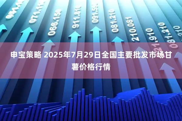 申宝策略 2025年7月29日全国主要批发市场甘薯价格行情